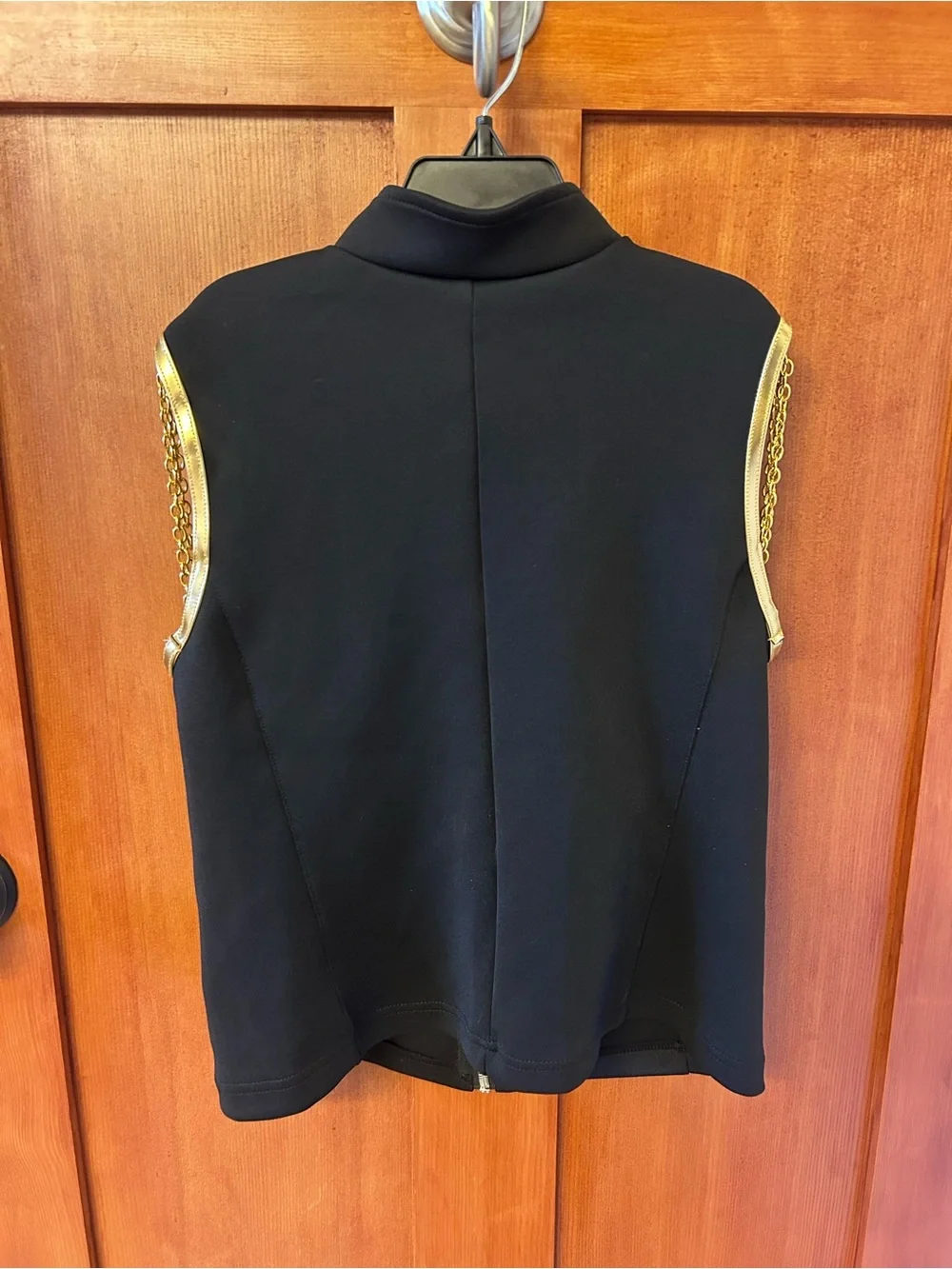 Weissman Dance Costume Black Military-Style Vest with Gold Accents